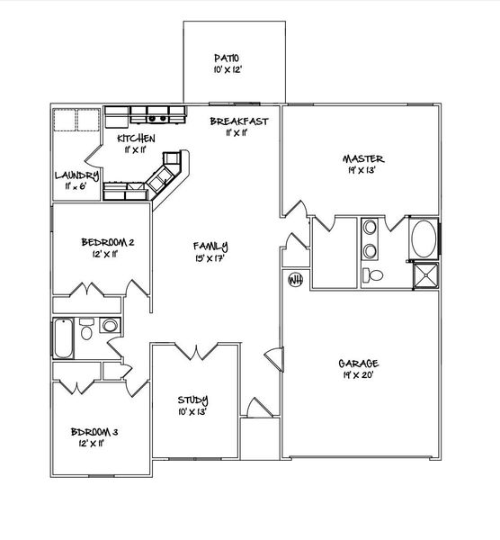 2D floor plan layout of this home in , Edgefield, SC (Image 2).