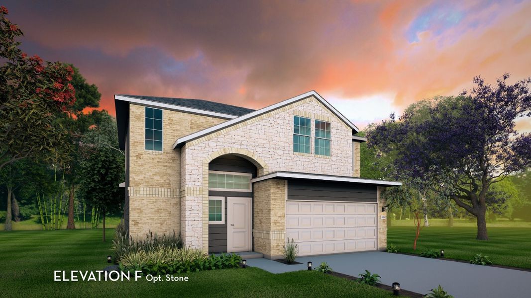 Representative exterior photo of a completed home built from the Lavaca by CastleRock Communities in Massey Oaks, Pearland, TX (Image 16).