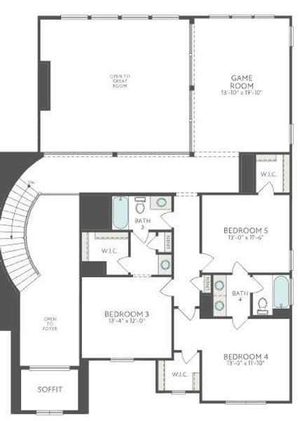 2D floor plan layout of this home in Harvest Green, Richmond, TX (Image 4). 2D floor plan layout of this home in Harvest Green, Richmond, TX (Image 4).