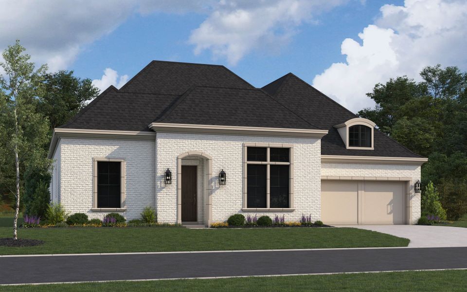 Representative exterior photo of a completed home built from the 5551 by Tradition Homes in Windsong Ranch, Prosper, TX (Image 22).