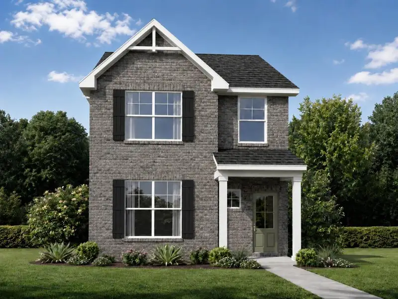 Front exterior of a new home in Carrington Walk, Powder Springs, GA, highlighting curb appeal (Image 1). Front exterior of a new home in Carrington Walk, Powder Springs, GA, highlighting curb appeal (Image 1).