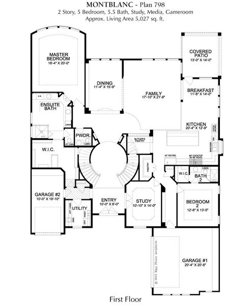 2D floor plan layout for the Montblanc by Landon Homes in Lexington Frisco, Frisco, TX (Image 3). 2D floor plan layout for the Montblanc by Landon Homes in Lexington Frisco, Frisco, TX (Image 3).