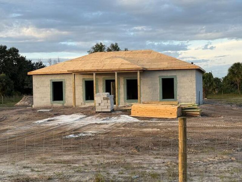 In-progress construction of a new home in , Okeechobee, FL (Image 7).