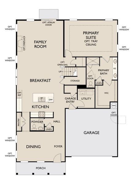 2D floor plan layout for the Harrison by Ashton Woods in Tea Farm: Presidents Series, Ravenel, SC (Image 4).