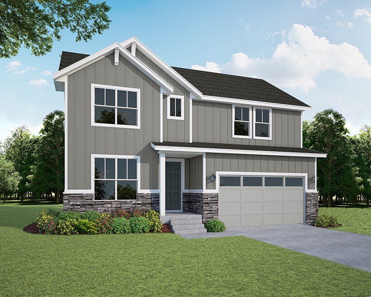 Plan C412 Elevation C with Stone Plan C412 Elevation C with Stone