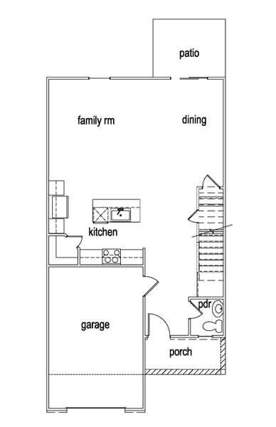 2D floor plan layout for the Balsa 25 Single-Family by McGuinn Homes in Select Homesites Ridgeland, Ridgeland, SC (Image 4).