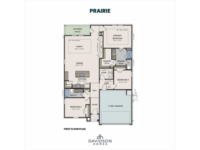 2D floor plan layout for the The Prairie B by Davidson Homes LLC in Woods Crossing, Gallatin, TN (Image 3). 2D floor plan layout for the The Prairie B by Davidson Homes LLC in Woods Crossing, Gallatin, TN (Image 3).