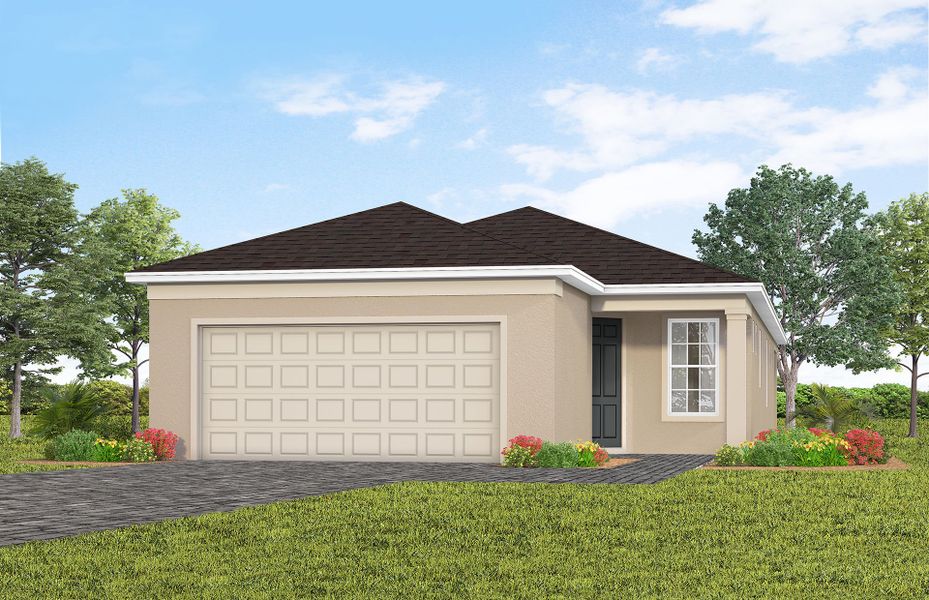 Representative exterior photo of a completed home built from the Contour by Del Webb in Del Webb Lakehaven, Clermont, FL (Image 9). Representative exterior photo of a completed home built from the Contour by Del Webb in Del Webb Lakehaven, Clermont, FL (Image 9).