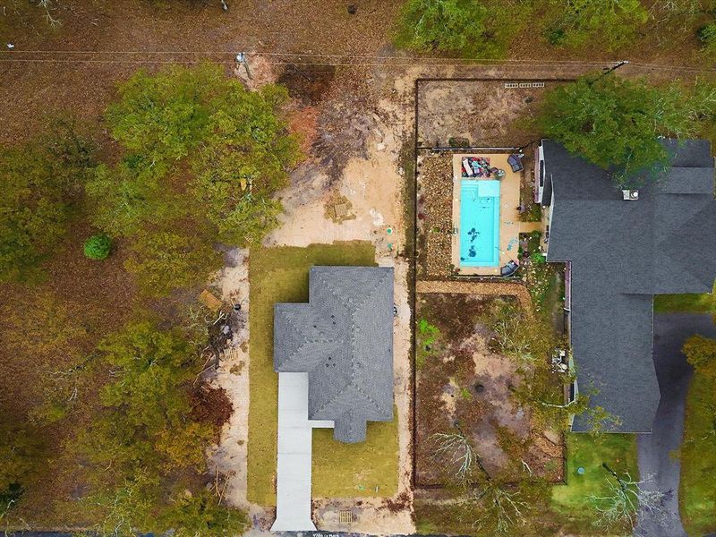 Bird's eye view of a pool