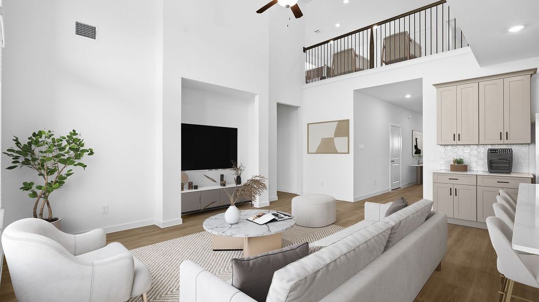 Representative furnished interior of a home built from the Quinn by D.R. Horton in Alexander 55' Homesites, Pearland (Image 12). Representative furnished interior of a home built from the Quinn by D.R. Horton in Alexander 55' Homesites, Pearland (Image 12).