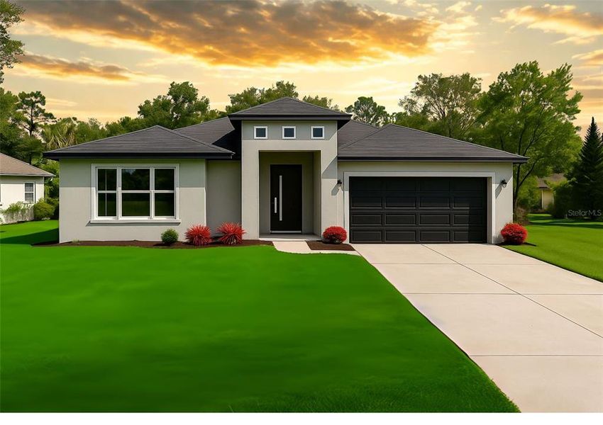 Front exterior of a new home in , Spring Hill, FL, highlighting curb appeal (Image 1).