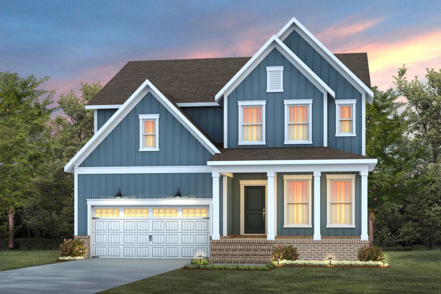 Representative exterior photo of a completed home built from the Continental by Pulte Homes in Everbrook, Angier, NC (Image 21).