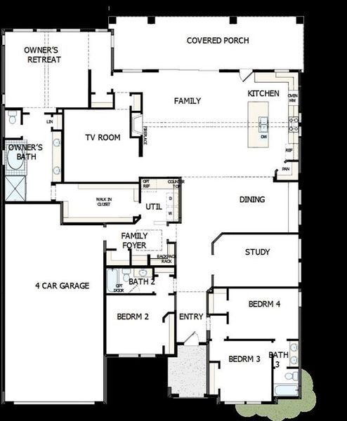 2D floor plan layout of this home in South Pointe Manor Series, Mansfield, TX (Image 2). 2D floor plan layout of this home in South Pointe Manor Series, Mansfield, TX (Image 2).