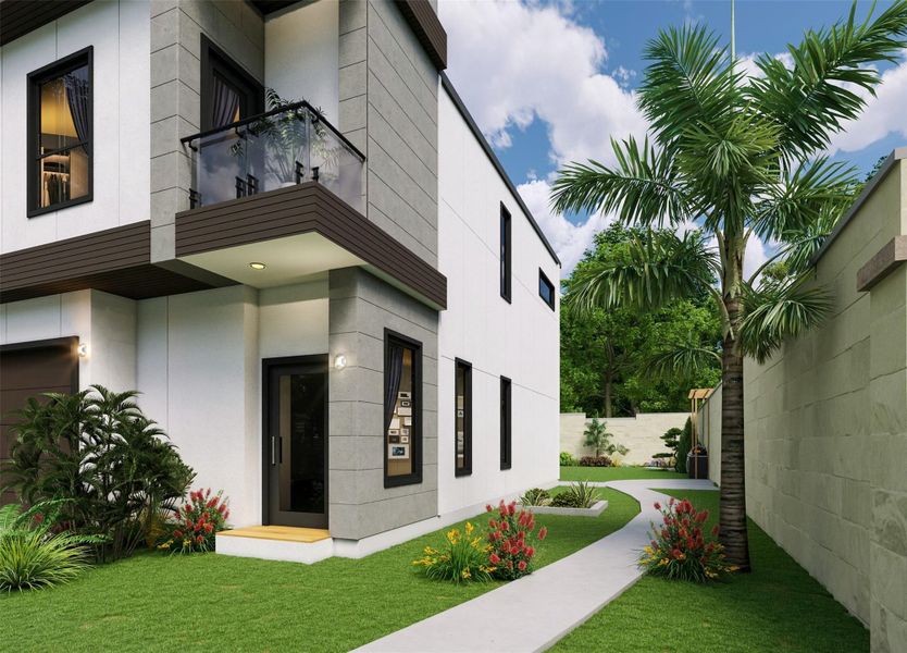 Exterior details and patio area of a home in , Houston (Image 3).