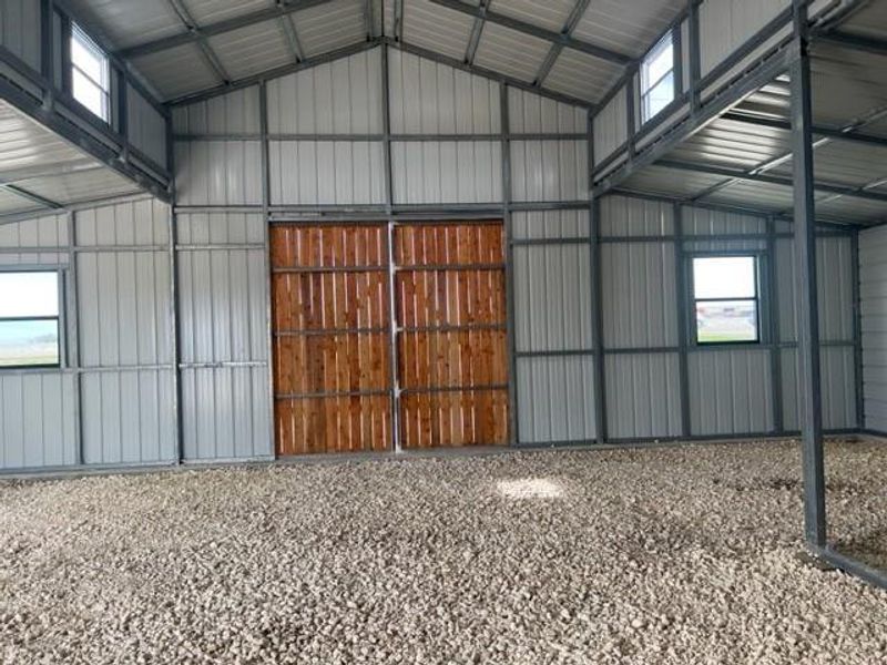 Garage with metal wall Garage with metal wall