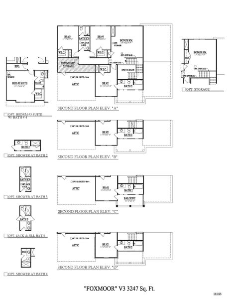 2D floor plan layout for the Foxmoor - Single Family Homes by Dream Finders Homes in Fairhaven, Thompson's Station, TN (Image 27).
