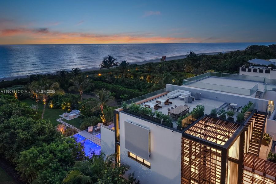 Exterior details and patio area of a home in , Miami Beach (Image 43). Exterior details and patio area of a home in , Miami Beach (Image 43).