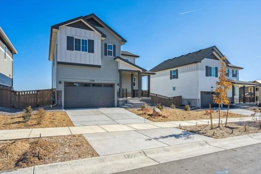 A house with a garage.