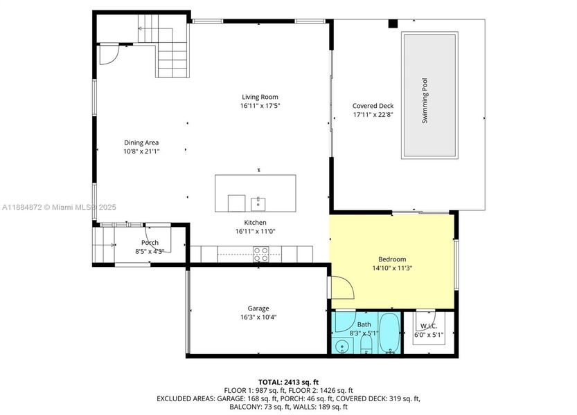 2D floor plan layout of this home in , Miami, FL (Image 4).