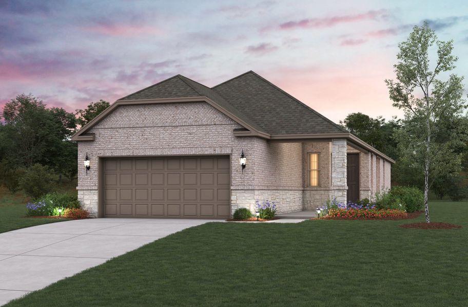 Representative exterior photo of a completed home built from the Daisy by Beazer Homes in Cottonwood, Dorchester, TX (Image 8). Representative exterior photo of a completed home built from the Daisy by Beazer Homes in Cottonwood, Dorchester, TX (Image 8).