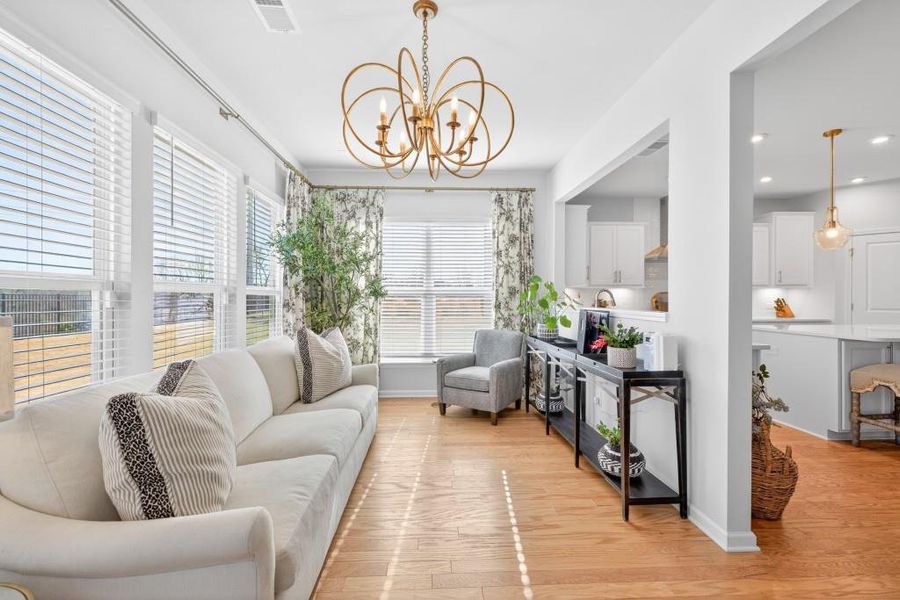 Furnished interior view inside a new home in Reunion, Flowery Branch (Image 39).