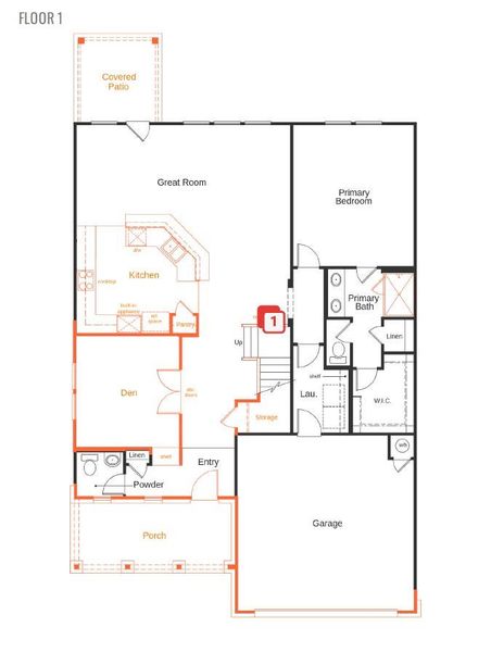 2D floor plan layout of this home in River Bluff, Leander, TX (Image 4).