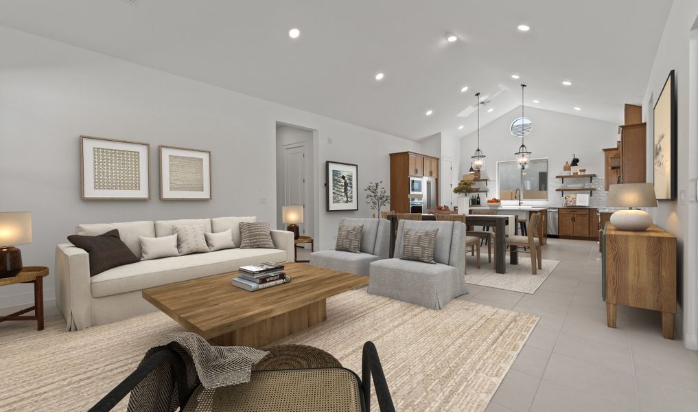 Tile flooring in great room