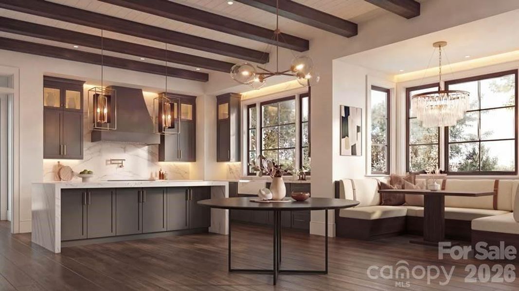 Furnished interior view inside a new home in , Weaverville (Image 9).