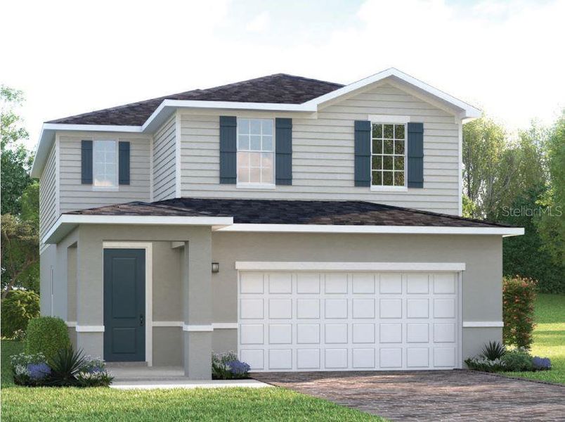 Front exterior of a new home in Villa Mar, Winter Haven, FL, highlighting curb appeal (Image 1).