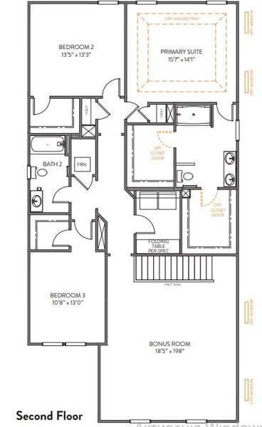 2D floor plan layout for the TA3000 by True Homes in Beaver Creek, Statesville, NC (Image 1).