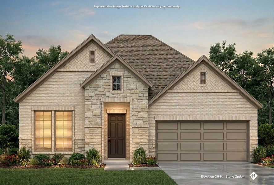Front exterior of a new home in Vista Point, Grandview, TX, highlighting curb appeal (Image 10). Front exterior of a new home in Vista Point, Grandview, TX, highlighting curb appeal (Image 10).