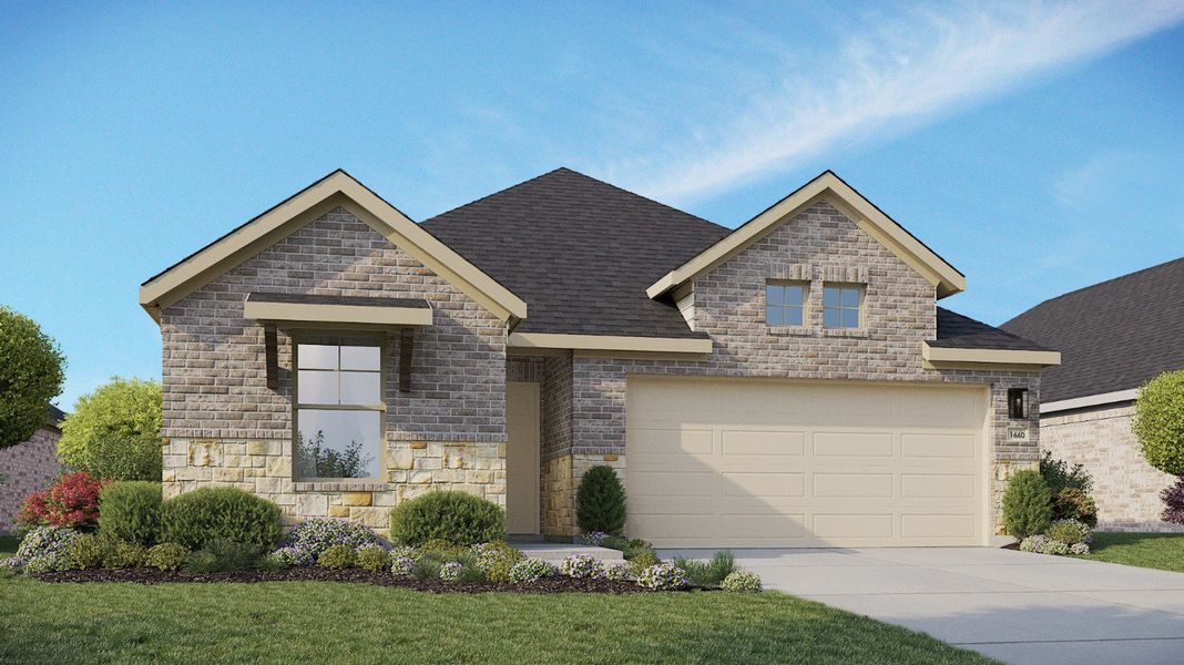 2D floor plan layout for the Bermuda by DRB Homes in Sunflower Ridge, New Braunfels, TX (Image 5).