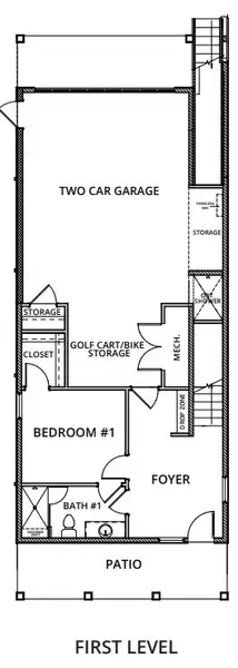 2D floor plan layout of this home in Twin Palms, Inlet Beach, FL (Image 4).