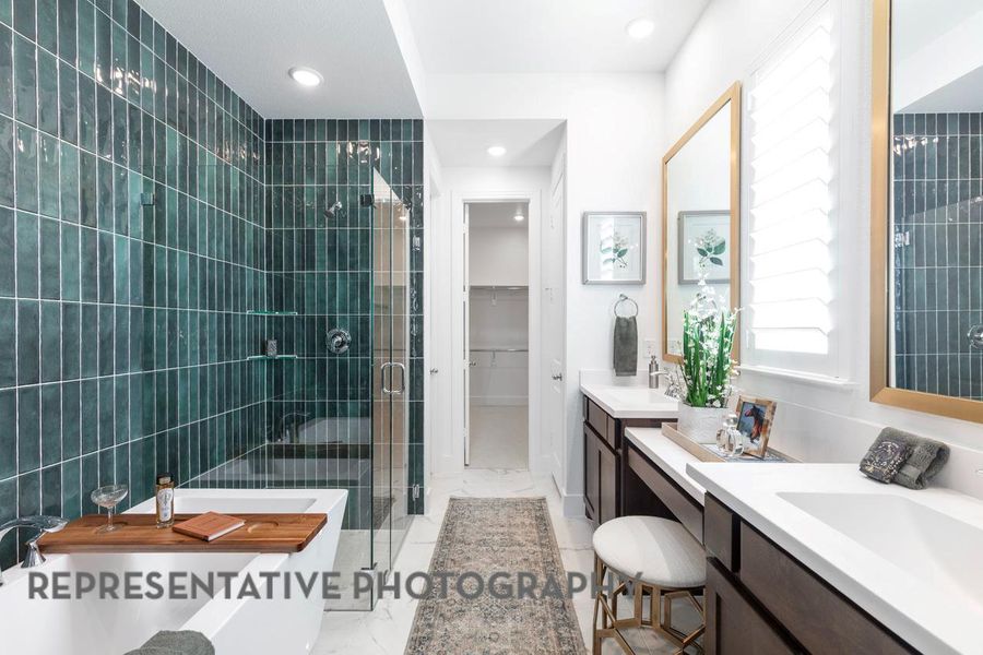 Furnished interior view inside a new home in Wolf Ranch, Georgetown (Image 35).