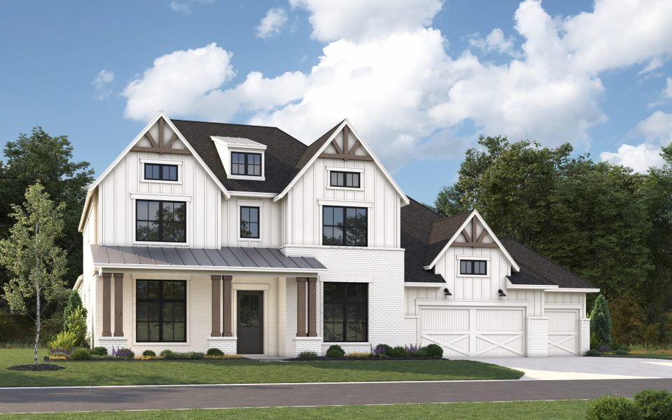 Representative exterior photo of a completed home built from the 6061 by Tradition Homes in Mustang Lakes, McKinney, TX (Image 6).