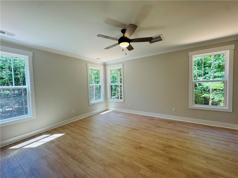 This bright and airy room offers abundant natural