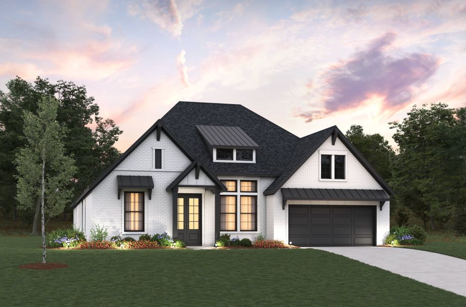 Representative exterior photo of a completed home built from the Wimberley by Beazer Homes in Amira: Hilltop Collection, Tomball, TX (Image 14). Representative exterior photo of a completed home built from the Wimberley by Beazer Homes in Amira: Hilltop Collection, Tomball, TX (Image 14).