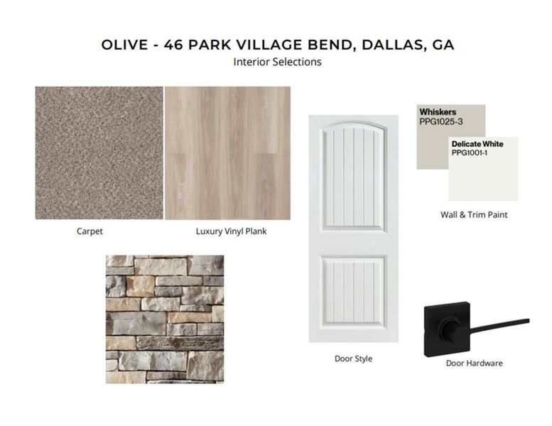 Sample of building materials used in homes in Easton Park, Dallas (Image 5). Sample of building materials used in homes in Easton Park, Dallas (Image 5).