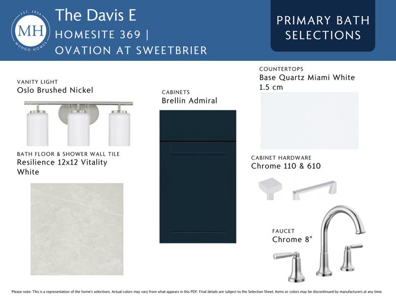 Sample of building materials used in homes in Ovation at Sweetbrier, Durham (Image 7).