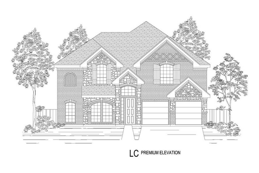 Representative rendering of the exterior for the Brentwood 45 3F (w/Media) by First Texas Homes (Image 14). Representative rendering of the exterior for the Brentwood 45 3F (w/Media) by First Texas Homes (Image 14).