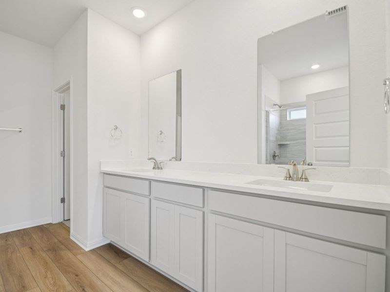 Furnished interior view inside a new home in Riverbend at Double Eagle - Boulevard Collection, Cedar Creek (Image 4).