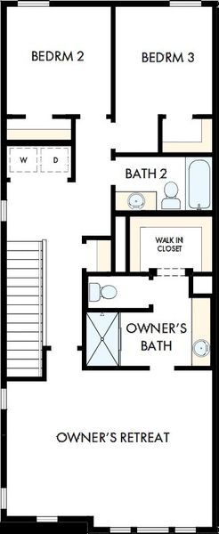 2D floor plan layout of this home in Nexus Townhomes, Gallatin, TN (Image 3).