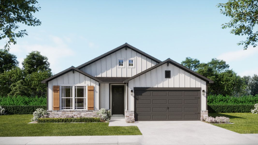 Representative exterior photo of a completed home built from the Medina by Flintrock Builder in The Preserve At Thousand Oaks Single Family, Killeen, TX (Image 6).
