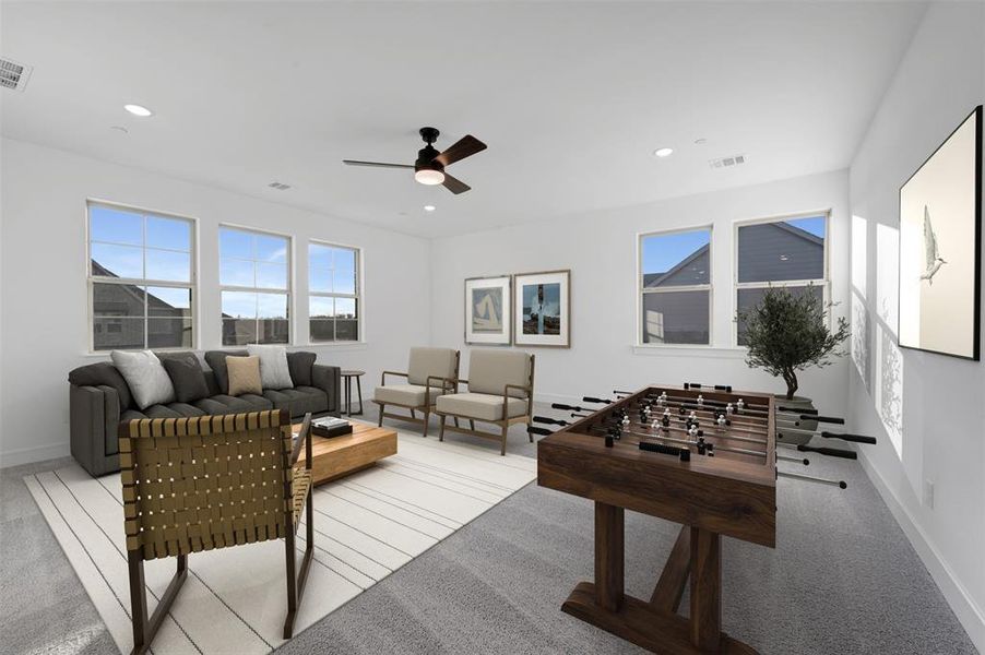 Furnished interior view inside a new home in Kreymer at the Park, Wylie (Image 16). Furnished interior view inside a new home in Kreymer at the Park, Wylie (Image 16).