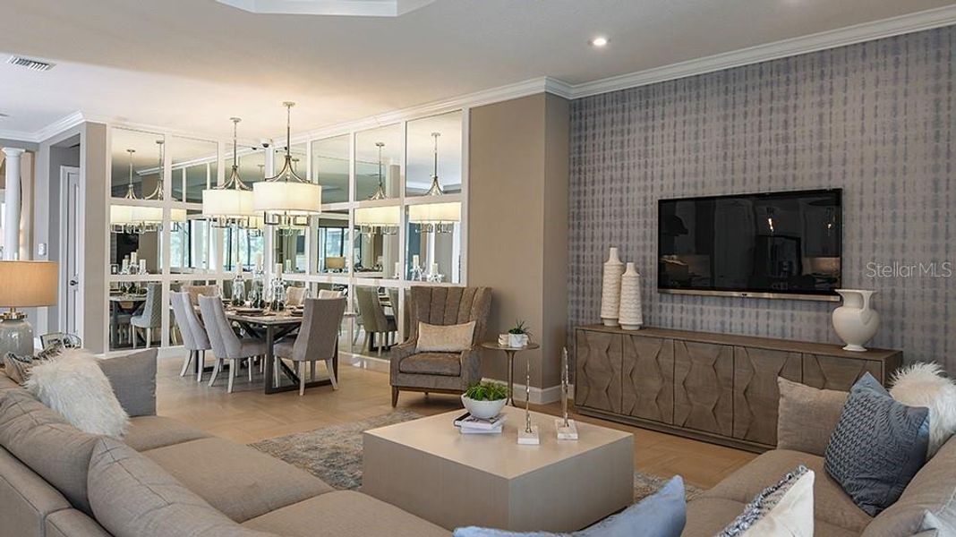 Furnished interior view inside a new home in Esplanade at Wiregrass Ranch, Wesley Chapel (Image 3).