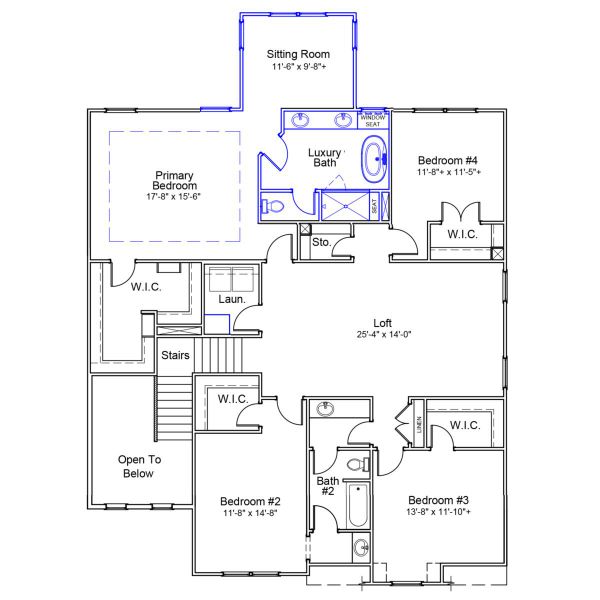 2D floor plan layout of this home in Grand Park, Leland, NC (Image 5).