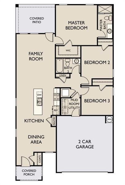 2D floor plan layout of this home in Rolling Glen, Hutto, TX (Image 3).