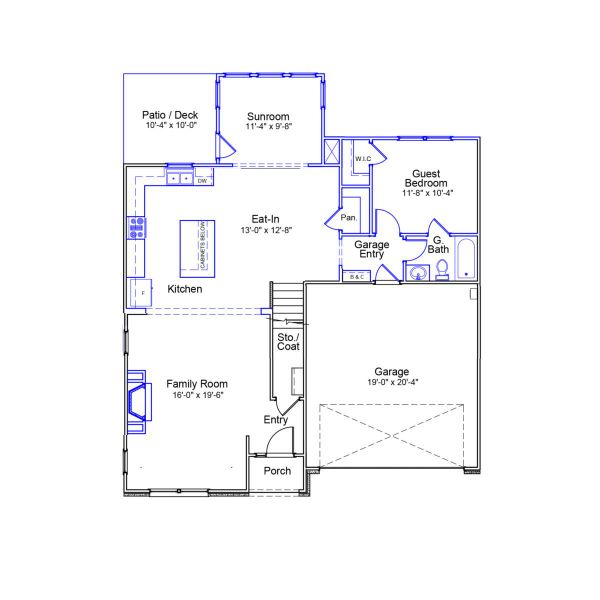 2D floor plan layout of this home in Lilah Grove, Summerfield, NC (Image 2).