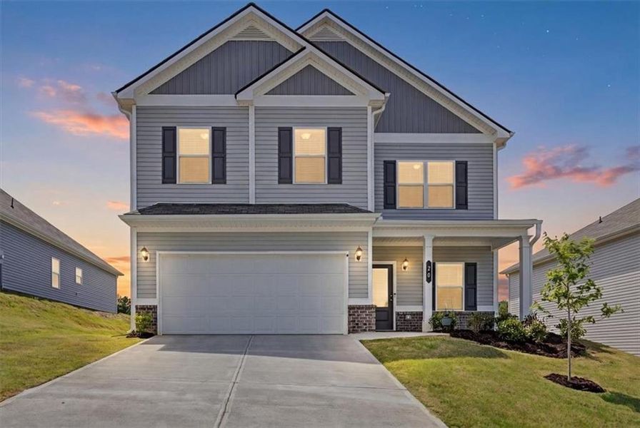 Front exterior of a new home in Arrington, Adairsville, GA, highlighting curb appeal (Image 20).