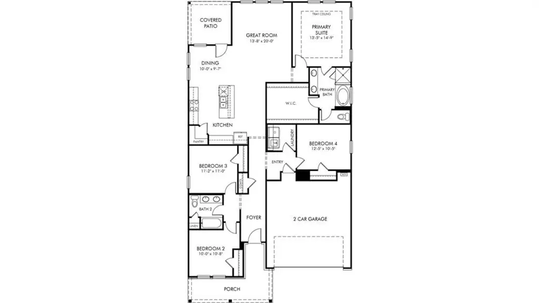 2D floor plan layout of this home in Northwoods at Mirror Lake, Villa Rica, GA (Image 5).